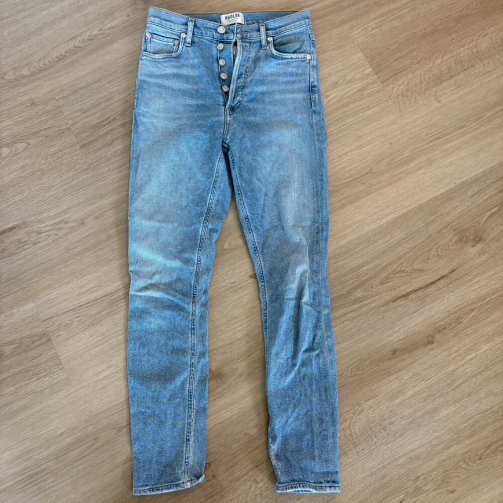 Agolde Nico High Rise Boyfriend Button Fly Jeans Size 24 Slim